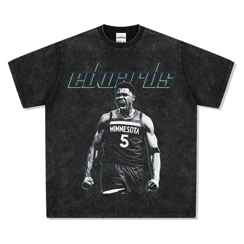 Anthony Edwards vintage graphic tee with Minnesota jersey design — Archive 199x