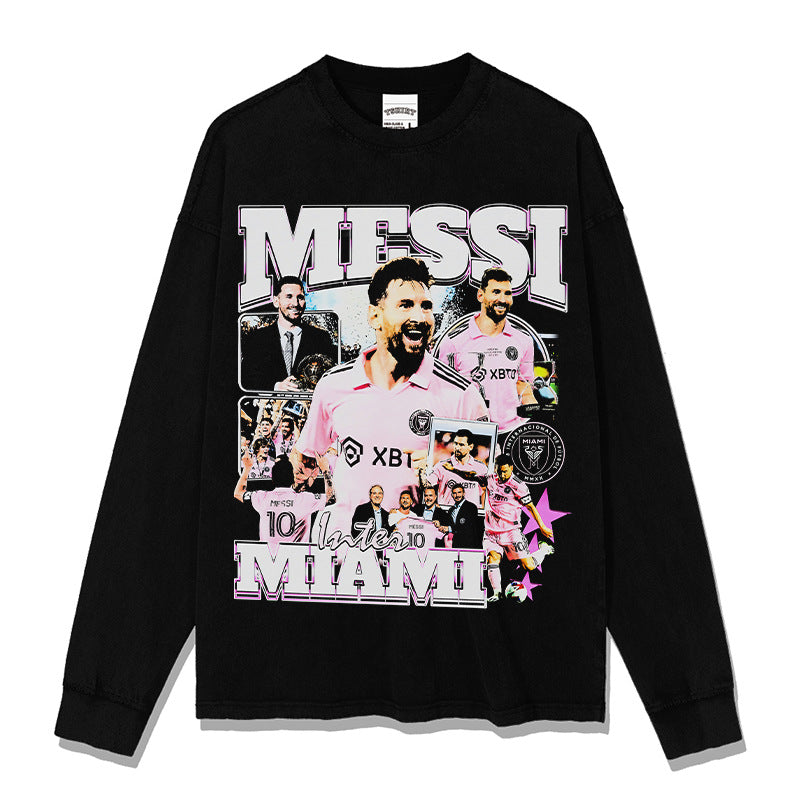 Messi Inter Miami vintage graphic long sleeve — Archive 199x