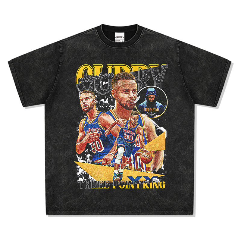 Stephen Curry vintage graphic tee featuring Warriors artwork — Archive 199x