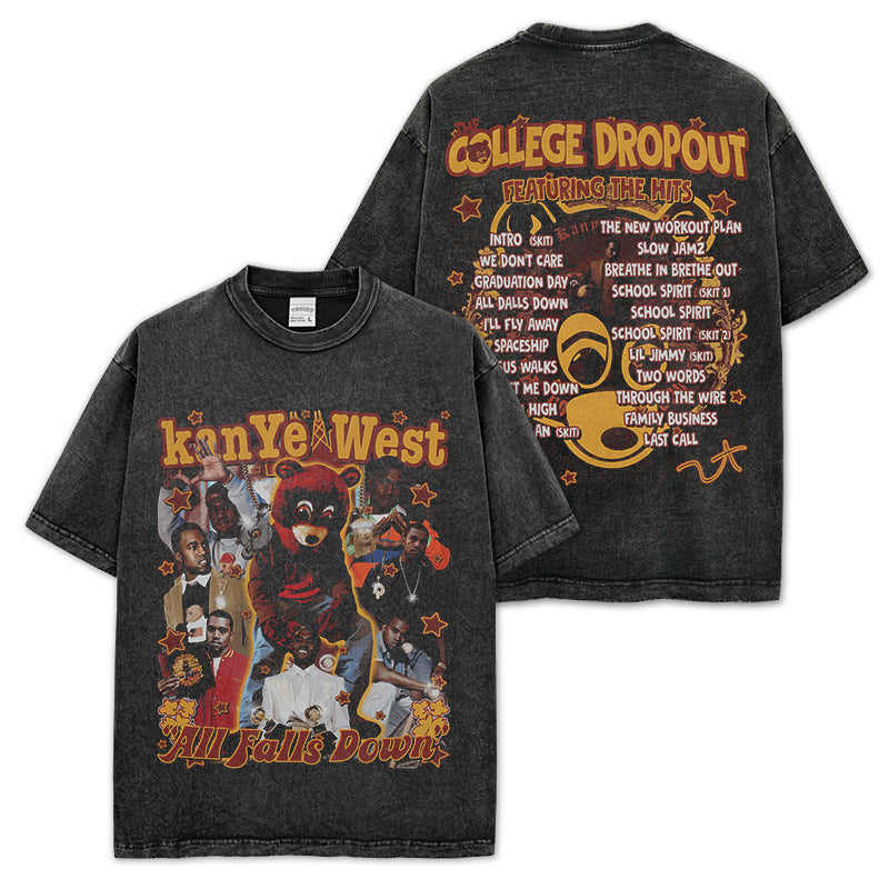 Kanye West College Dropout vintage bootleg graphic tee front — Archive 199X