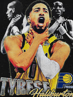 Tyrese Haliburton vintage graphic tee featuring Pacers colors — Archive 199x