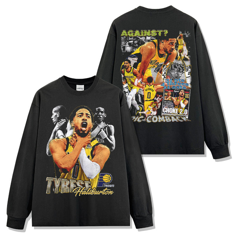 Tyrese Haliburton vintage graphic long sleeve — Archive 199x