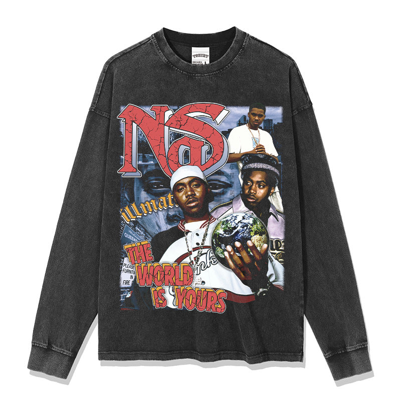 Nas long sleeve shirt vintage hip hop streetwear heavyweight Archive 199X