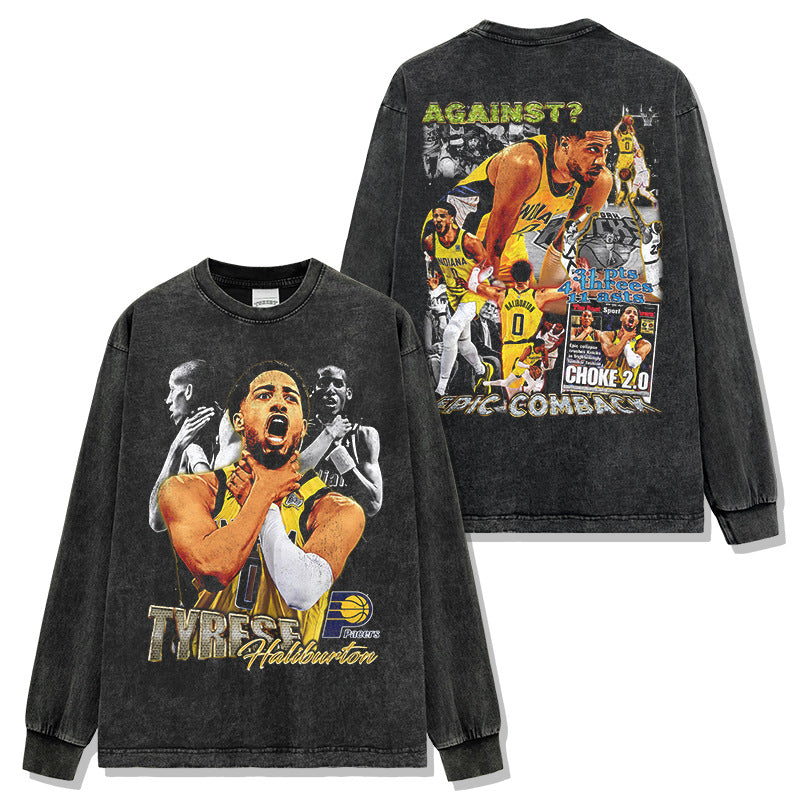 Tyrese Haliburton vintage graphic long sleeve — Archive 199x